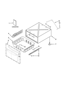 Cabinet Parts Diagram and Parts List for XHPW155DW0  Whirlpool Laundry Accessories