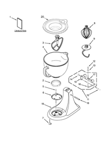 Base And Pedestal Unit Parts Diagram and Parts List for KSM154GBQ2CV0  KitchenAid Mixer