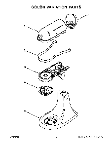 Color Variation Parts Diagram and Parts List for 5KSM180LEELB0  KitchenAid Mixer