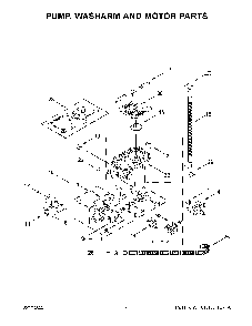 Pump, Washarm And Motor Parts Diagram and Parts List for KDPM604KPS1  KitchenAid Dishwasher
