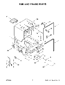 Tub And Frame Parts Diagram and Parts List for KDFM404KBS1  KitchenAid Dishwasher
