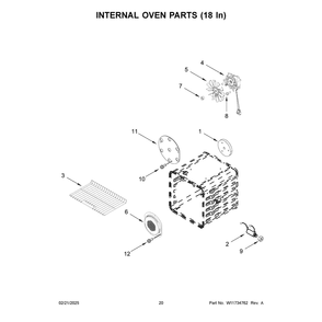 Internal Oven Parts (18 In) Diagram and Parts List for KFGC558JAV07  KitchenAid Range