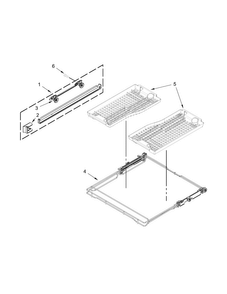 Third Level Rack And Track Parts Diagram and Parts List for KUDE60HXSS6  KitchenAid Dishwasher
