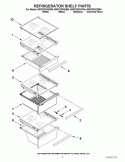 REFRIGERATOR SHELF PARTS Diagram and Parts List for 6WSC20C6XB04  Whirlpool Refrigerator