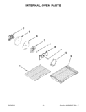 INTERNAL OVEN PARTS Diagram and Parts List for KGRS505XWH04  KitchenAid Range