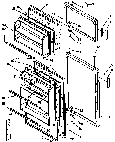 Door Diagram and Parts List for ET14CKYFNO2  Whirlpool Refrigerator