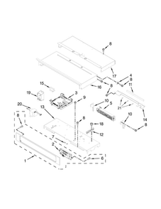 Control Panel Parts Diagram and Parts List for KEBS209BSP01  KitchenAid Wall Oven