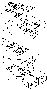 Shelf Diagram and Parts List for ET20AKXSF07  Whirlpool Refrigerator
