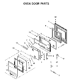 Oven door parts Diagram and Parts List for WOD51ES4ES02  Whirlpool Wall Oven