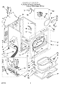 CABINET Diagram and Parts List for LGT7646EQ1  Whirlpool Dryer