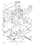 TUB , LIT/OPTIONAL Diagram and Parts List for DU9500XR2  Whirlpool Dishwasher