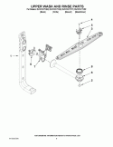 UPPER WASH AND RINSE PARTS Diagram and Parts List for DU1010XTXT2  Whirlpool Dishwasher