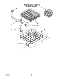 DISHRACK Diagram and Parts List for TUD3000W2  Whirlpool Dishwasher