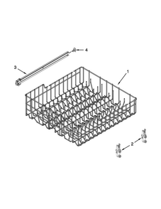 Upper Rack And Track Parts Diagram and Parts List for WDF530PLYM7  Whirlpool Dishwasher