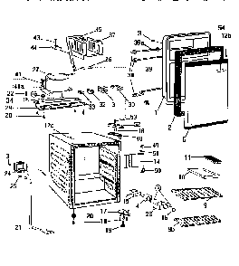Compact Rerigerator Diagram and Parts List for 46195232  Kenmore Refrigerator