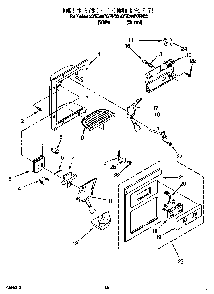 Dispenser Front Diagram and Parts List for 4YED22PQFW00  Whirlpool Refrigerator