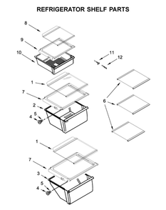 Refrigerator Shelf Parts Diagram and Parts List for 10651752714  Kenmore Refrigerator