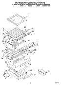REFRIGERATOR SHELF PARTS Diagram and Parts List for GC5SHGXKB00  Whirlpool Refrigerator