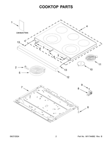 Part Location Diagram of W11730413 Whirlpool COOKTOP