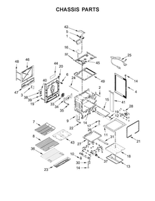 Chassis Parts Diagram and Parts List for KSGG700EBL1  KitchenAid Range
