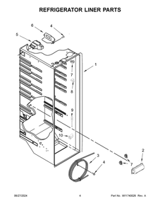 03 - Refrigerator Liner Parts Diagram and Parts List for WRS325SDHZ13  Whirlpool Refrigerator