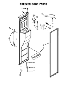 Freezer Door Parts Diagram and Parts List for WRS586FIEM03  Whirlpool Refrigerator