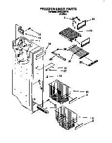 Freezer Liner Diagram and Parts List for 3XR2727FI01  Whirlpool Refrigerator