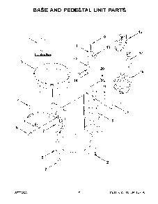 Base And Pedestal Unit Parts Diagram and Parts List for 5KSM55SXXDER0  KitchenAid Mixer