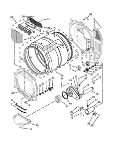 Bulkhead Parts Diagram and Parts List for CGD8990XW2  Whirlpool Dryer
