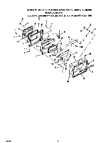 Upper Oven Door Diagram and Parts List for B9757*0  Roper Range