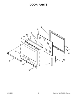 04 - DOOR PARTS Diagram and Parts List for YKSEG700EBL0  Whirlpool Range