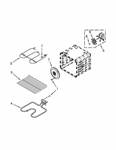 Internal Oven Parts Diagram and Parts List for IBS650PXB01  Whirlpool Wall Oven