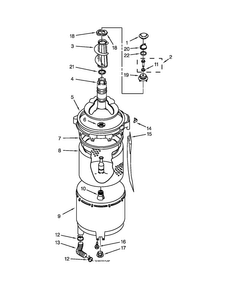 Tub And Basket Parts Diagram and Parts List for 11026182029A  Kenmore Washer Dryer Combo