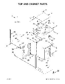 Top and cabinet parts Diagram and Parts List for 11027132412  Kenmore Washer
