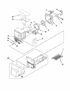 Motor And Ice Container Parts Diagram and Parts List for 59679543016  Kenmore Refrigerator