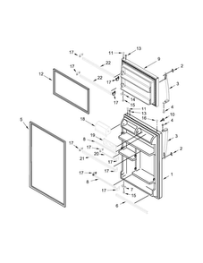 Door Parts Diagram and Parts List for 5GT118FFEW00  Whirlpool Refrigerator