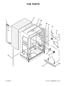 Part Location Diagram of W10717675 Whirlpool TUBE