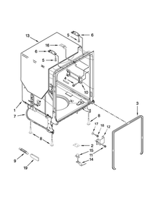 Tub And Frame Parts Diagram and Parts List for WDF730PAYW7  Whirlpool Dishwasher