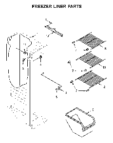 Freezer liner parts Diagram and Parts List for WRS311SDHB03  Whirlpool Refrigerator