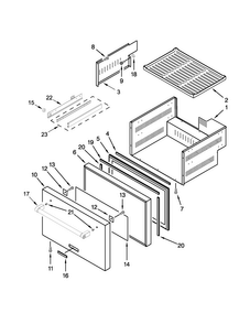 Lower Drawer Parts Diagram and Parts List for KUDF204EPA00  KitchenAid Refrigerator