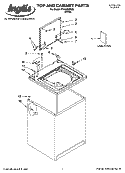 TOP AND CABINET PARTS Diagram and Parts List for ITW4300SQ0  Inglis Washer