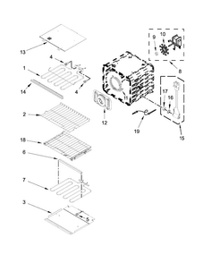 Internal Oven Parts Diagram and Parts List for KODE307ESS00  KitchenAid Wall Oven