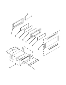 Upper Door Parts Diagram and Parts List for KFGD500ESS00  KitchenAid Range