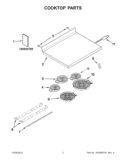 COOKTOP PARTS Diagram and Parts List for YKERS206XS3  KitchenAid Range