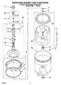 AGITATOR, BASKET AND TUB PARTS Diagram and Parts List for 7MLSF7600PT1  Whirlpool Washer