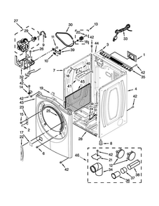 Cabinet Parts Diagram and Parts List for 7MWGD81HEDW0  Whirlpool Dryer