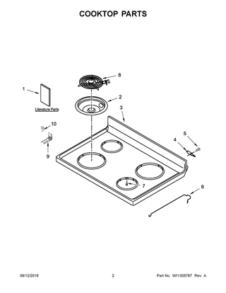 Cooktop Parts Diagram and Parts List for WFC150M0EB3  Whirlpool Range