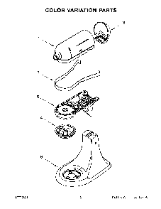 Color Variation Parts Diagram and Parts List for 5KSM150FBEER4  KitchenAid Mixer