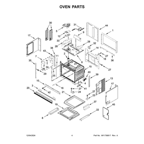 Oven Parts Diagram and Parts List for KOEC430RSS01  KitchenAid Microwave