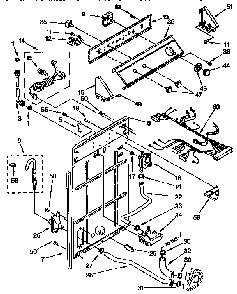 Controls And Rear Panel Diagram and Parts List for LSR7233BGO  Whirlpool Washer